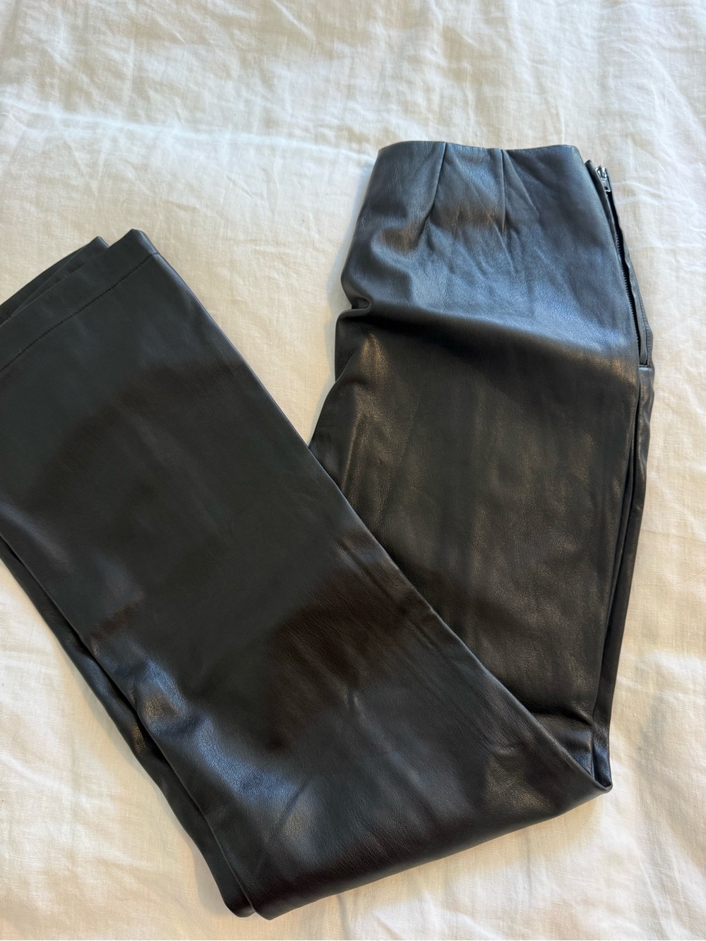 Lulu's Black Faux Leather Straight-Leg Pants